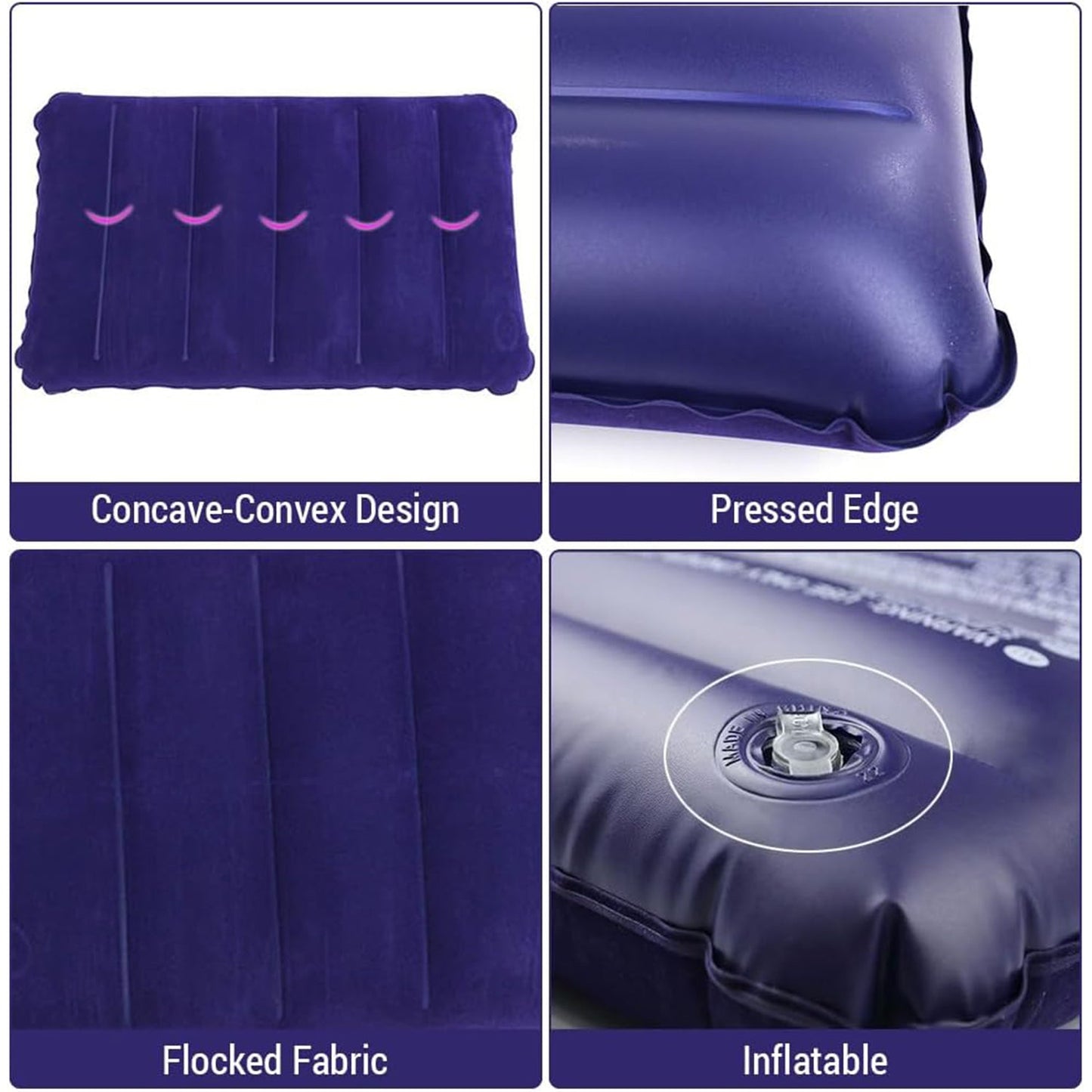 Velvet Air Inflatable Travel Pillow – Soft & Portable (Blue)