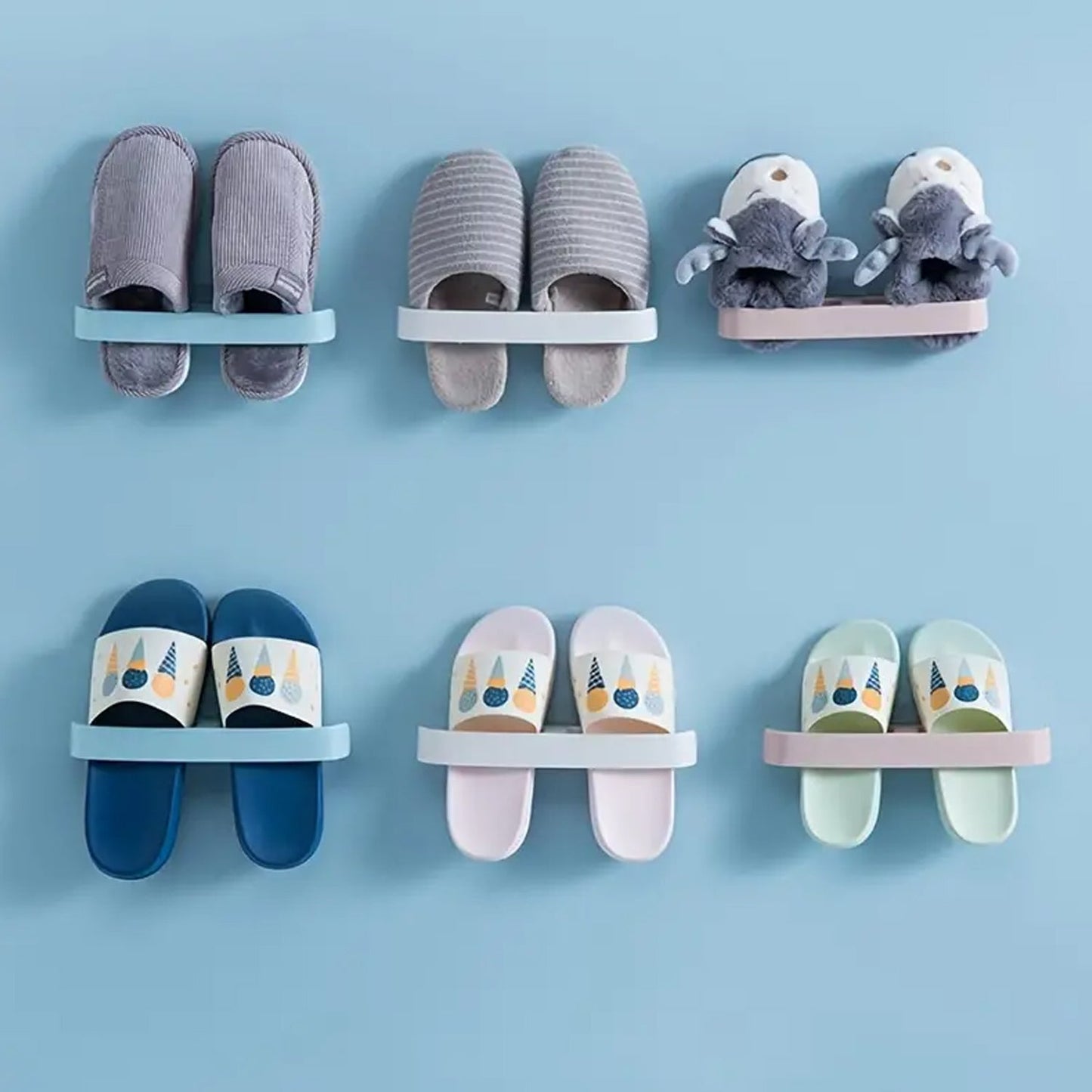 Self-Adhesive Bathroom Towel & Slipper Rack – Wall Mounted | No Drill | Multi-Purpose Holder