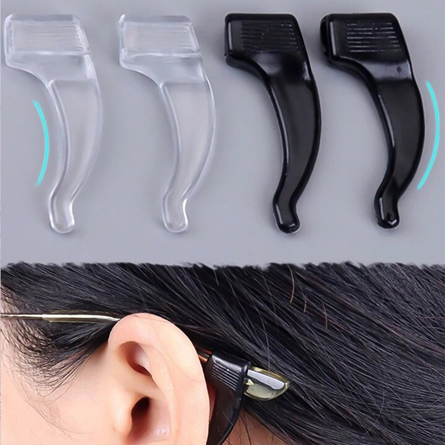 Soft Silicone Glasses Ear Hooks – Anti-Slip Eyeglass Retainers (1 Pair)