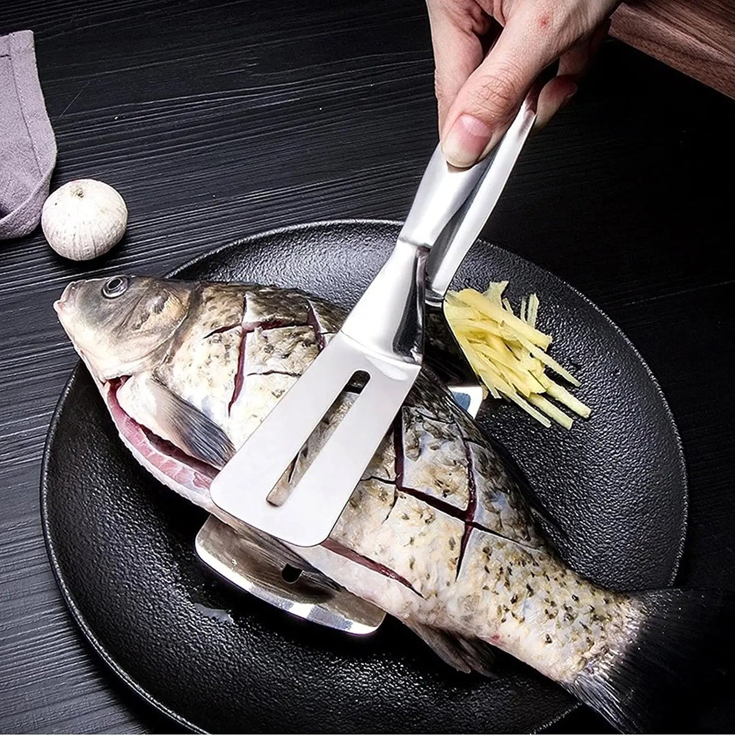 Multifunction Stainless Steel Cooking Tong for Frying, Grilling & BBQ