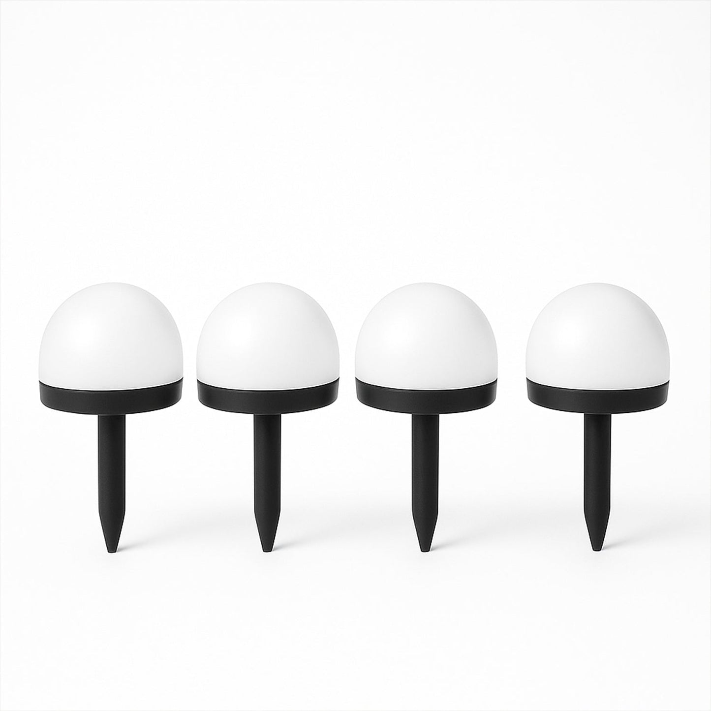 Dome Solar Garden Lights – 4 Pc LED Pathway Set, Auto On/Off