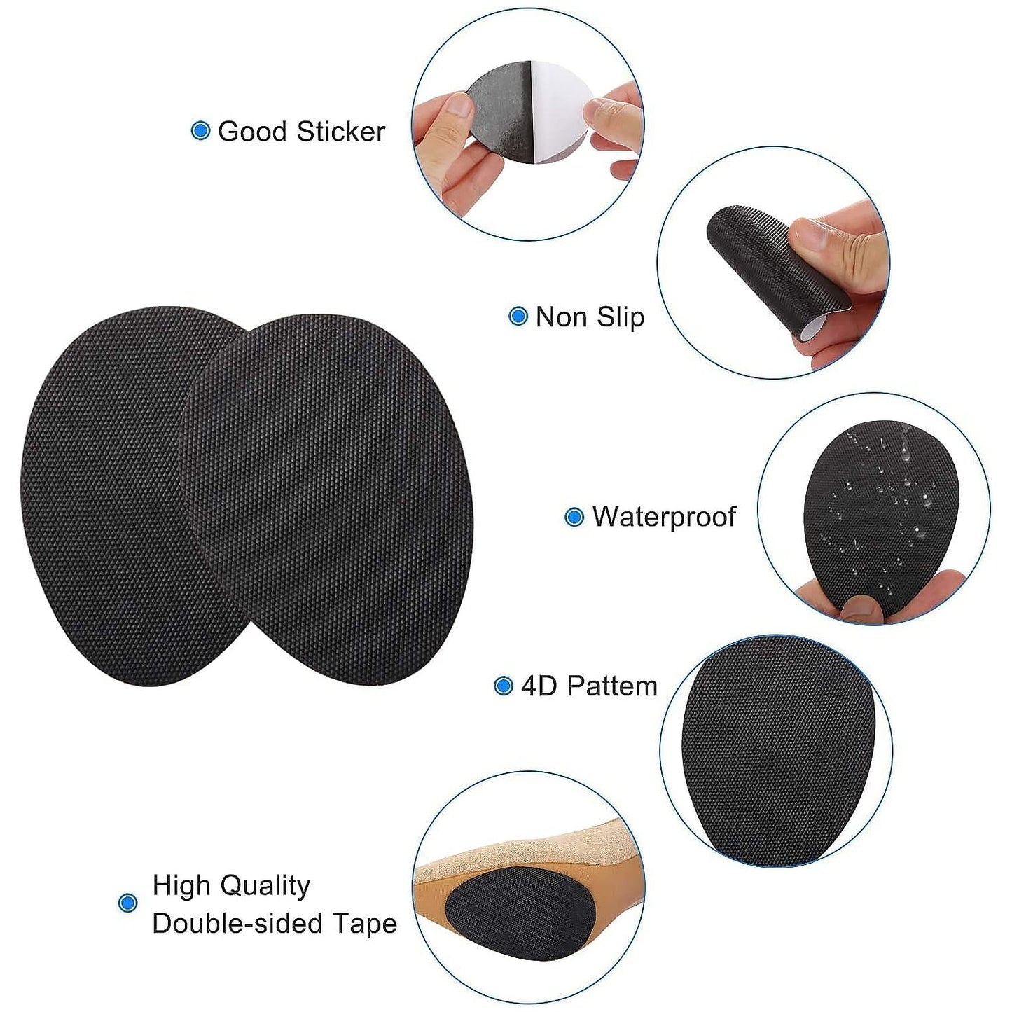 Non-Slip Rubber Shoe Sole Grips for Heels & Boots (1 Pair)