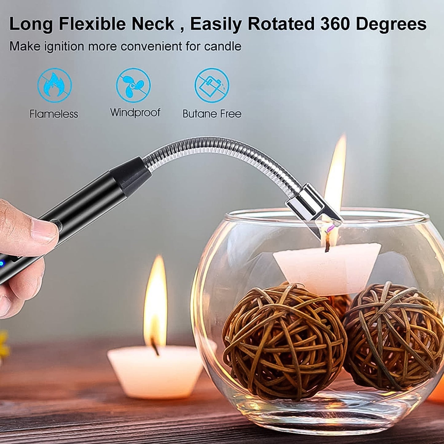 USB Rechargeable Flexible Arc Lighter – Windproof & Flameless Plasma Lighter