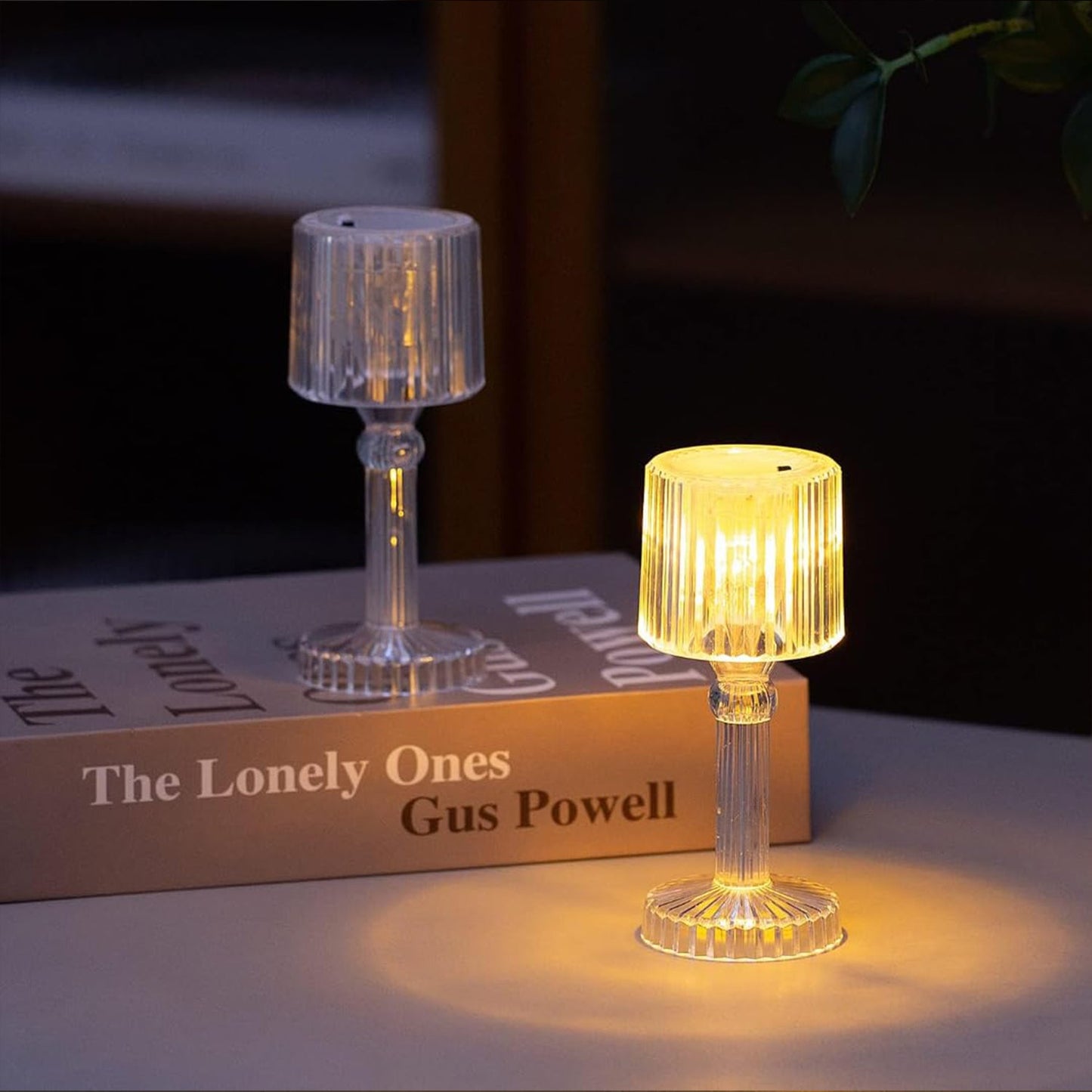 Mini Acrylic LED Crystal Table Lamp – Portable Desk Decor (1 Pc / Small)