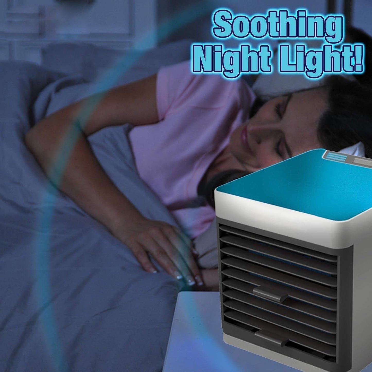 Mini Portable Air Cooler with LED Light & Water Tank Fill