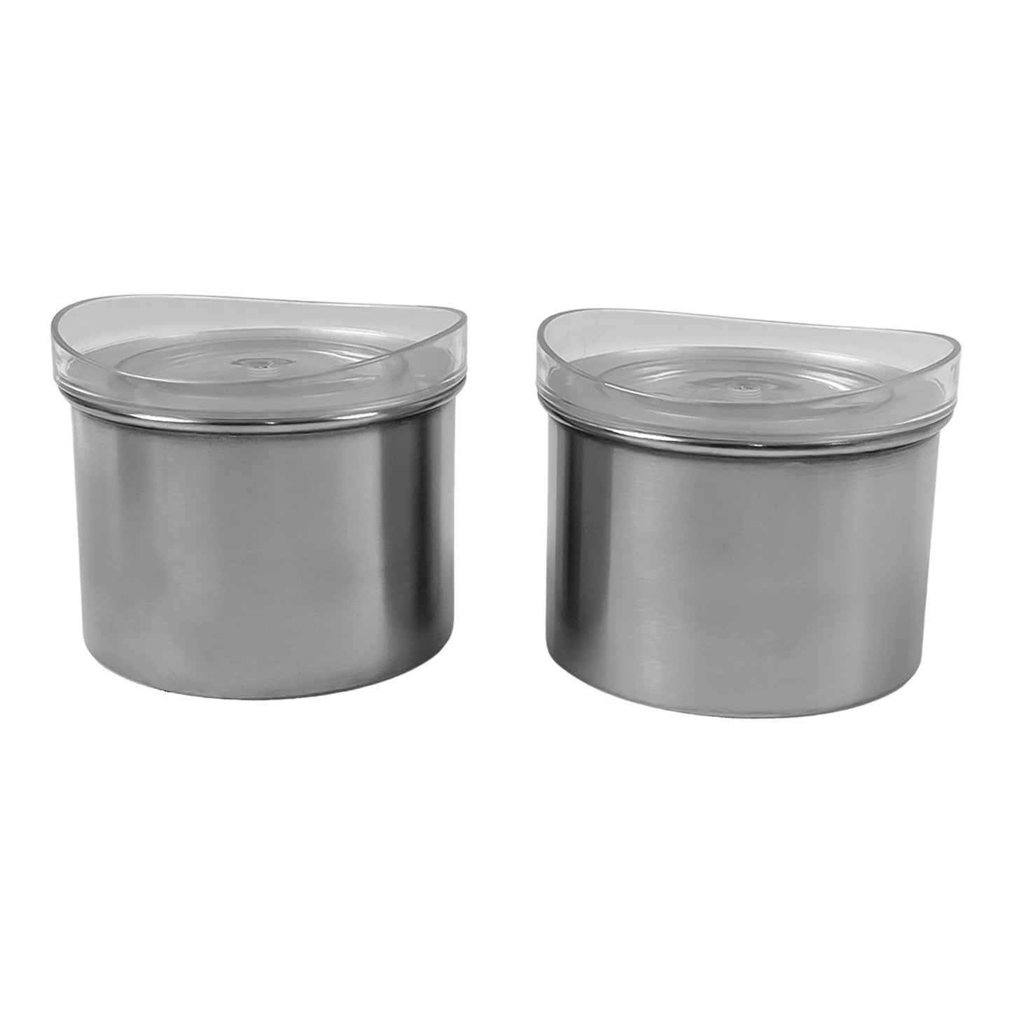 Stainless Steel Airtight Containers with See-Through Lid – 2 Pc (500 ML)