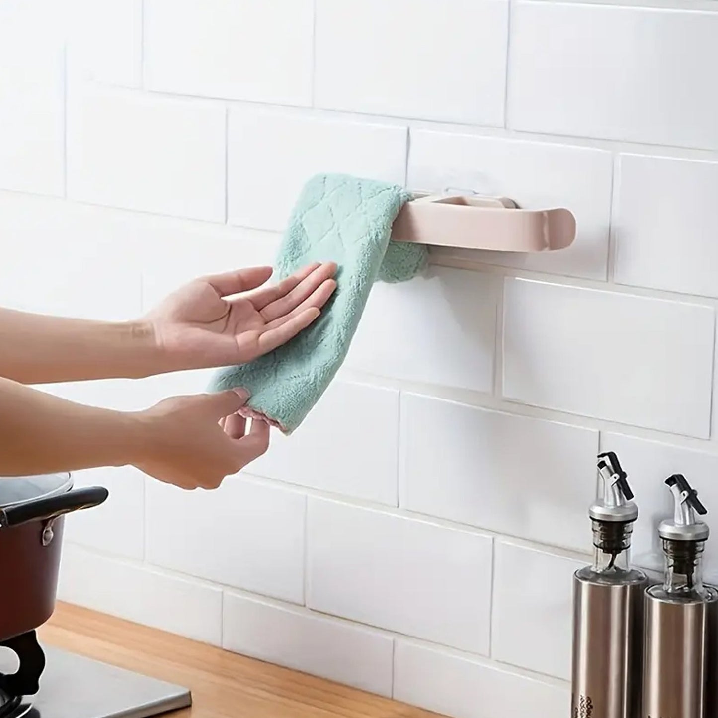 Self-Adhesive Bathroom Towel & Slipper Rack – Wall Mounted | No Drill | Multi-Purpose Holder