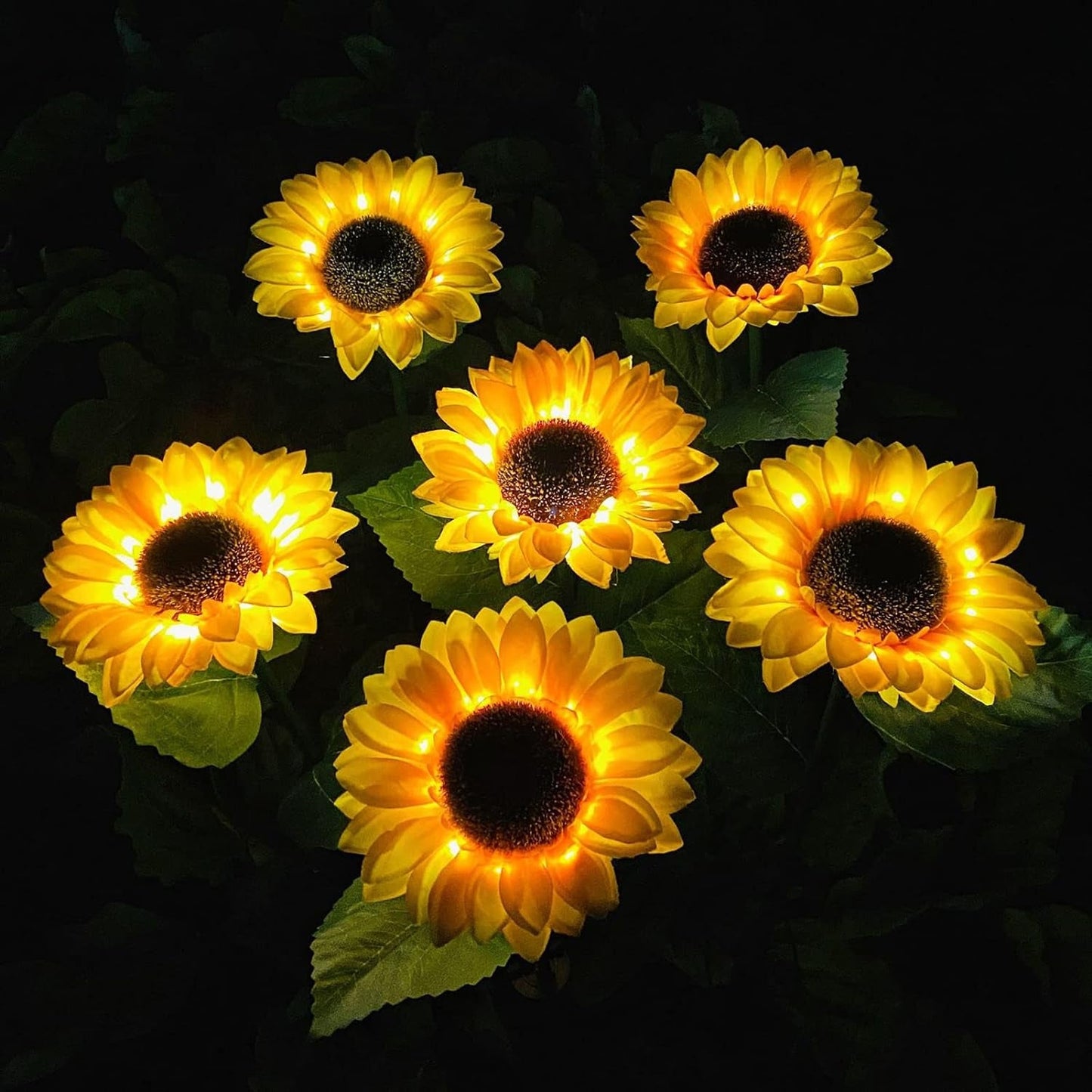 Solar Sunflower Garden Lights with Flash Mode & Waterproof Design - Set of 2