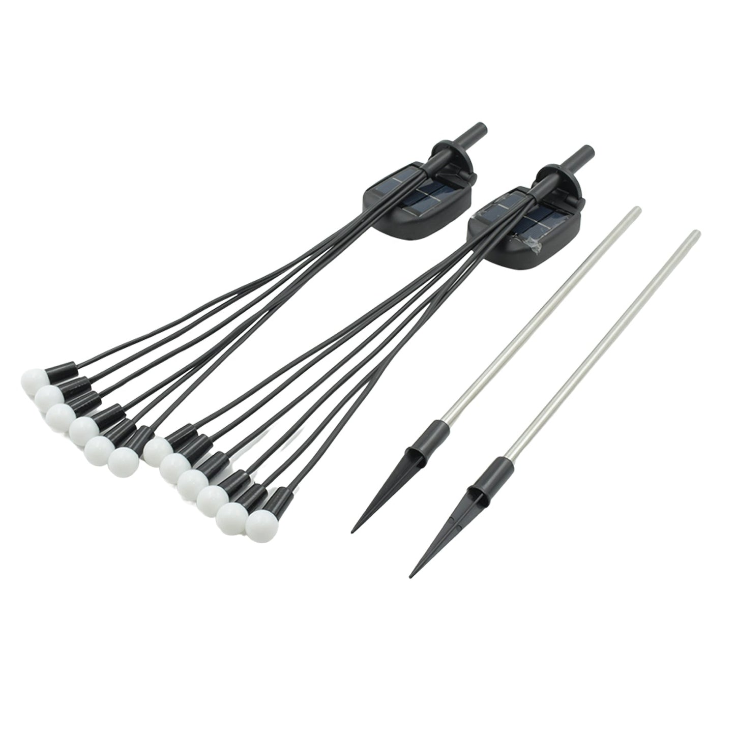 Solar Firefly Garden Lights – 2 Pc Set, 12 LED Warm LED Outdoor Garden Decor