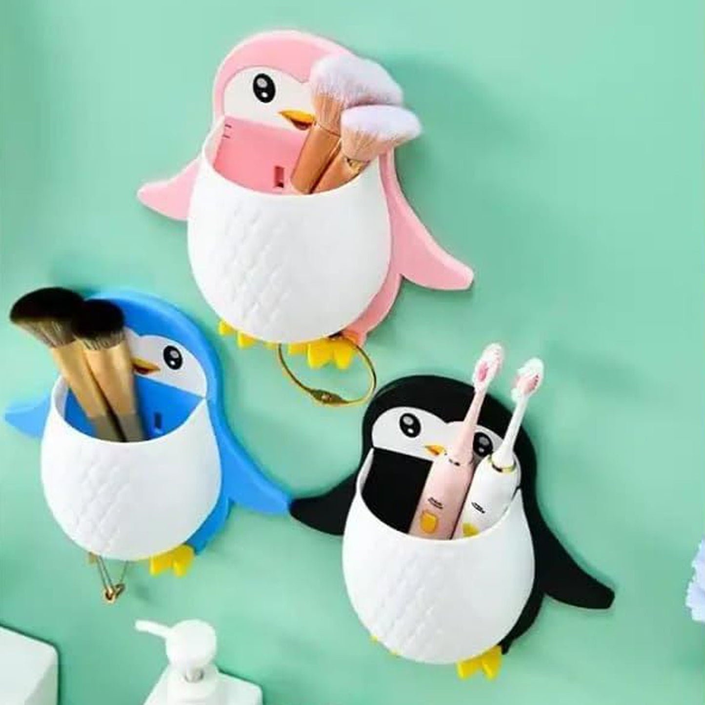 Penguin Wall Storage Box – Adhesive Holder for Remotes & Essentials