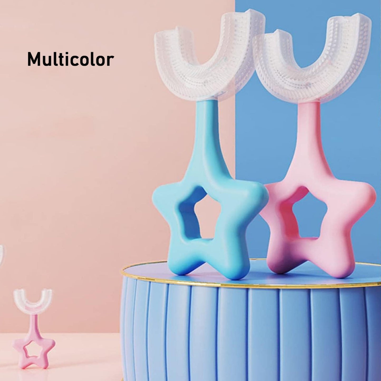 Star/U-Shape Silicone Toothbrush for Kids – Soft & Gentle Oral Care (1 Pc)