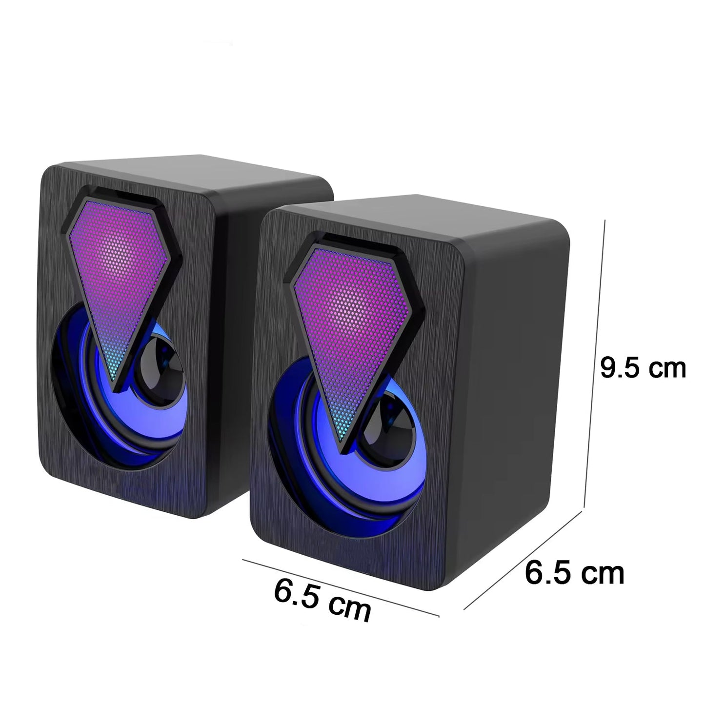 RGB Desktop Speakers – USB Powered Plug & Play (2 Pc Set)