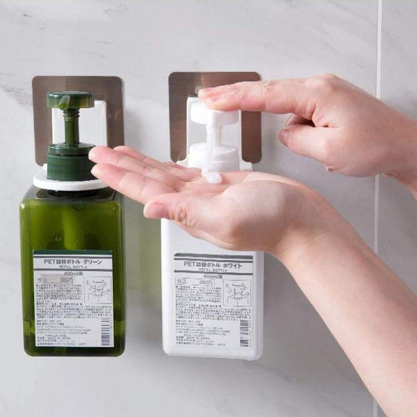 Wall-Mounted Adhesive Hook for Shampoo Bottles & Soap – Strong Hold (1 Pc)
