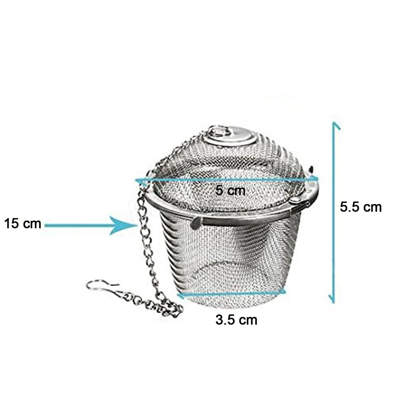 Stainless Steel Mesh Ball Tea Infuser with Chain for Spices & Loose Leaf