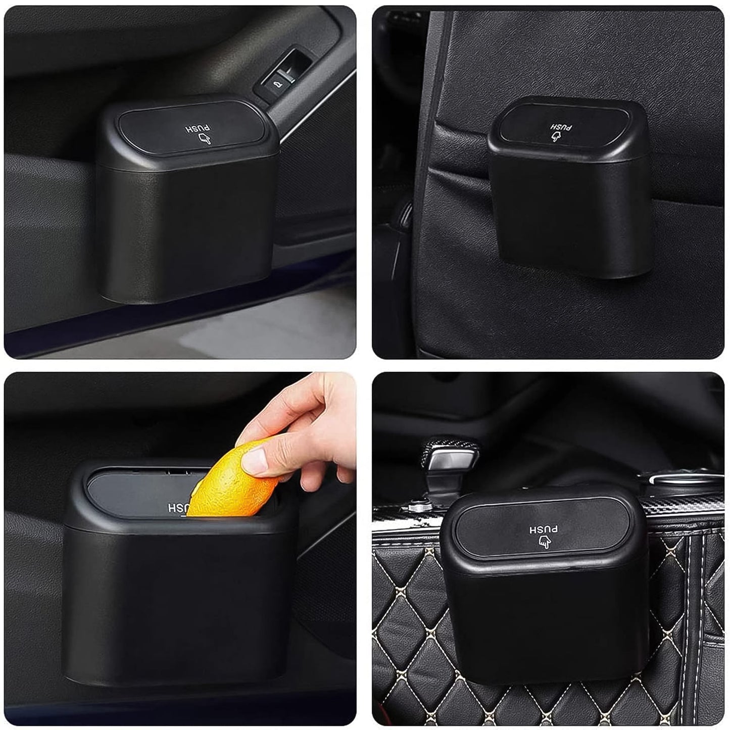 Mini Car Trash Can with Lid – Waterproof & Compact Storage