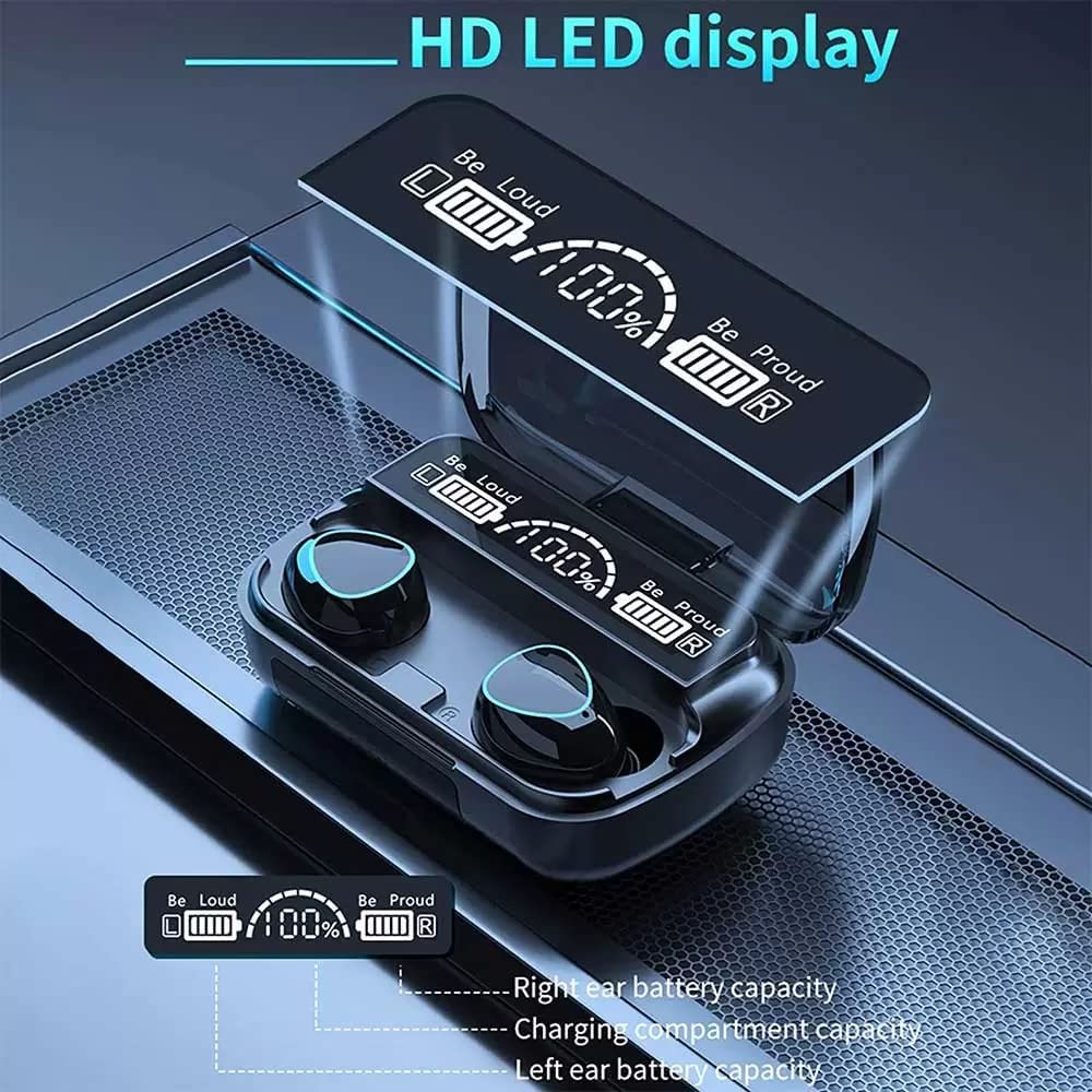 Wireless Bluetooth 5.1 Mini Earbuds with LED Display & Mic