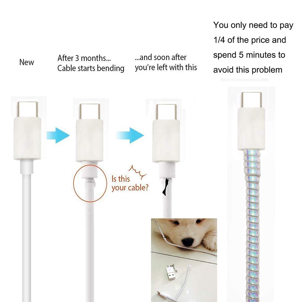 Metallic Spiral Cable Protector for Cords & Headphones – DIY Wrap