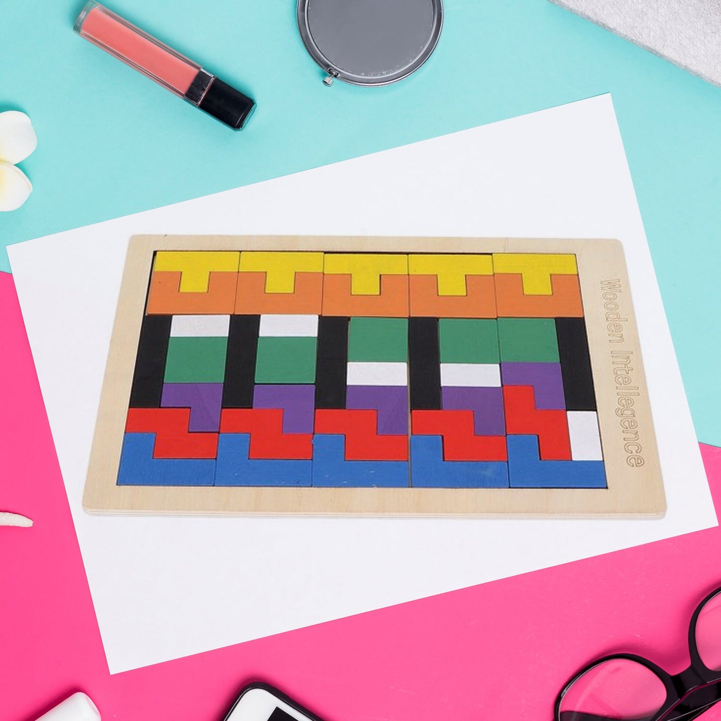Wooden Blocks Puzzle – Educational Toy for Kids & Brain Training for Adults