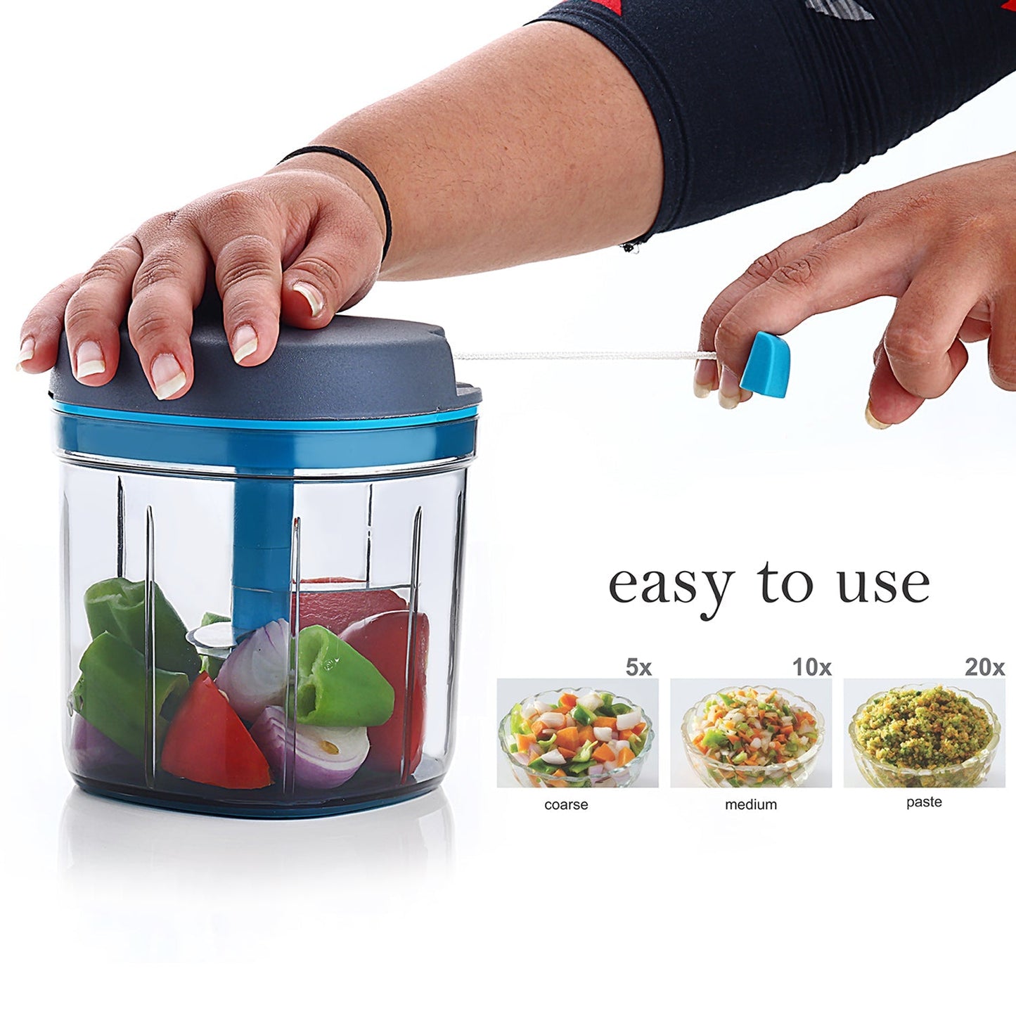 Ganesh Quick Vegetable Chopper, 725ml – Manual Chopper, 1 Unit