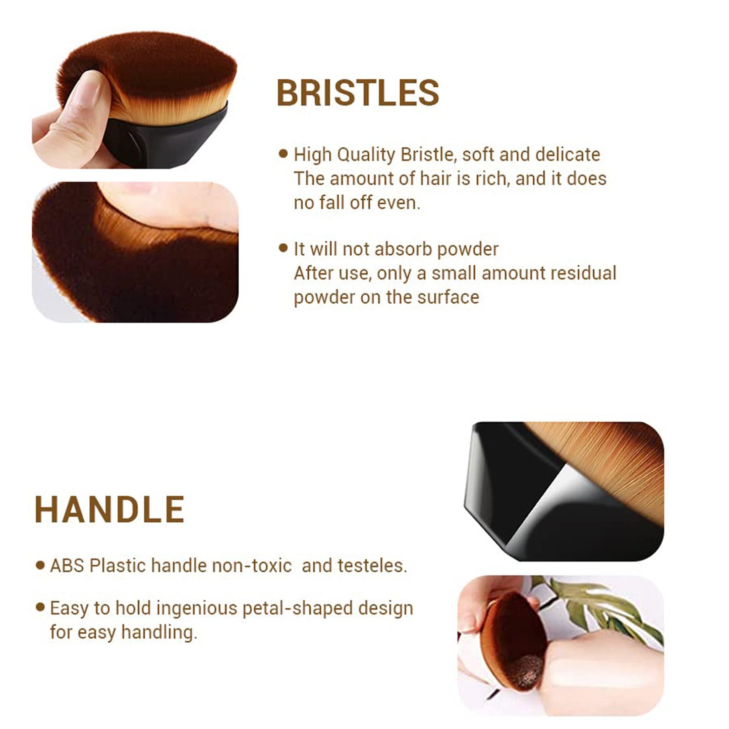Perfect Foundation Makeup Brush with High-Density Bristles & Travel Case
