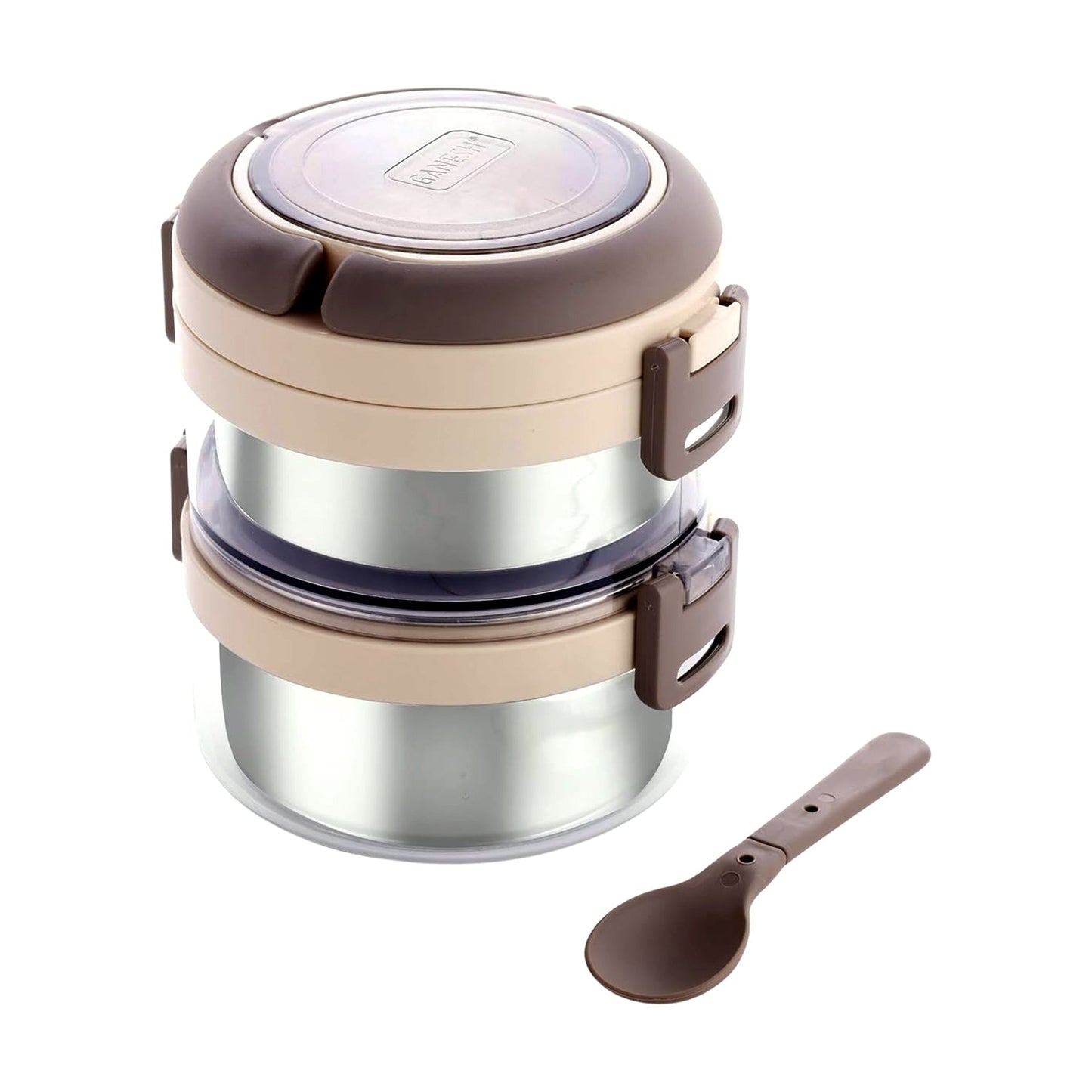 Ganesh Steko-2 Double Layer Stainless Steel Insulated Lunch Box – 750ml