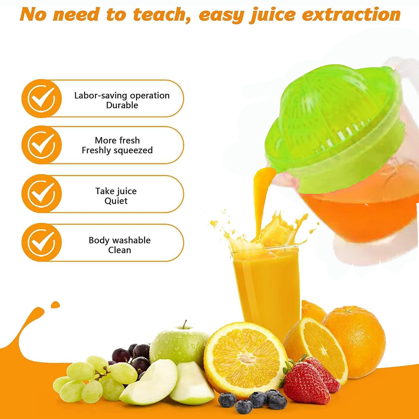 Manual Orange Juicer Squeezer – Easy & Efficient Citrus Press