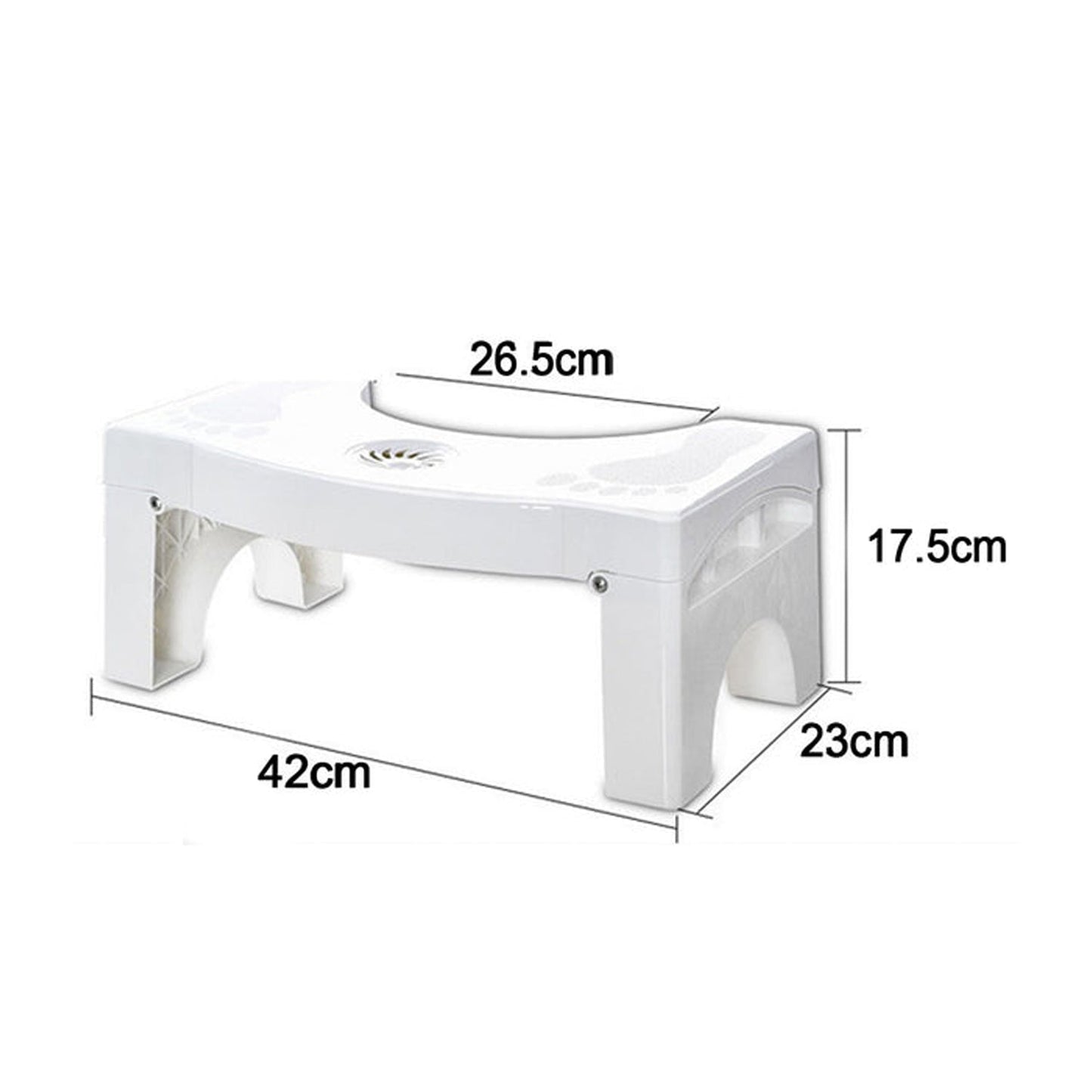 Plastic Non-Slip Folding Toilet Squat Stool – White (Compact Design)