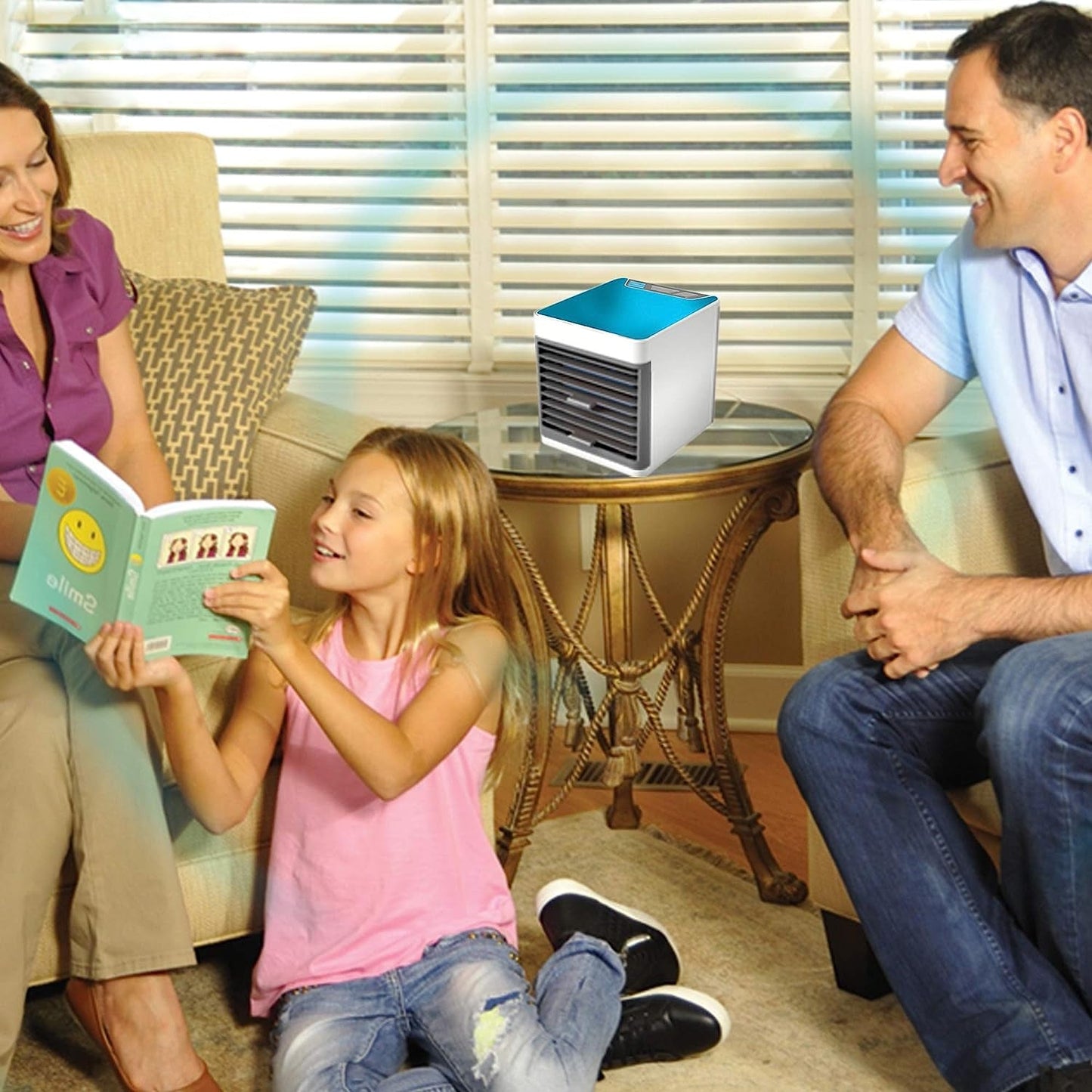 Mini Portable Air Cooler with LED Light & Water Tank Fill
