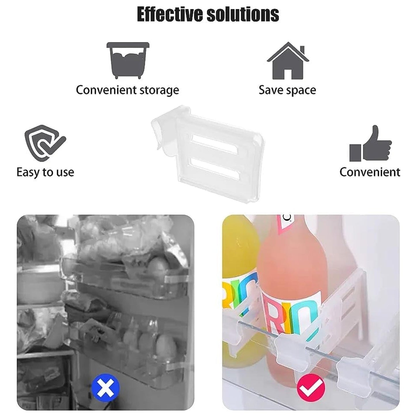 Refrigerator Drawer Divider Clips & Storage Organizers – Set of 4