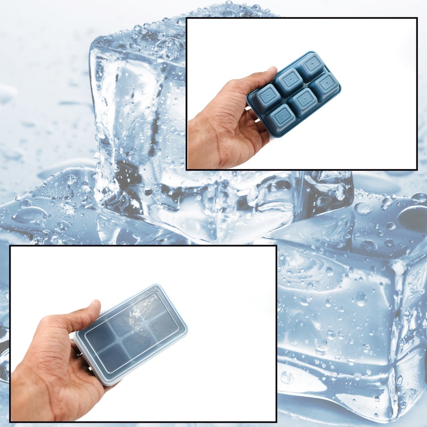 6-Grid Silicone Ice Tray – Flexible & Compact Ice Cube Mold for Household Use