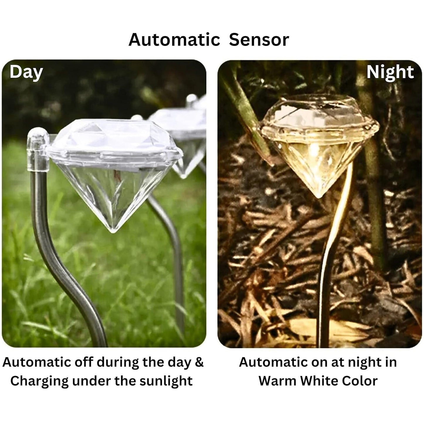 Diamond Solar Path Lights – Waterproof LED Garden Stakes (4 Pc)