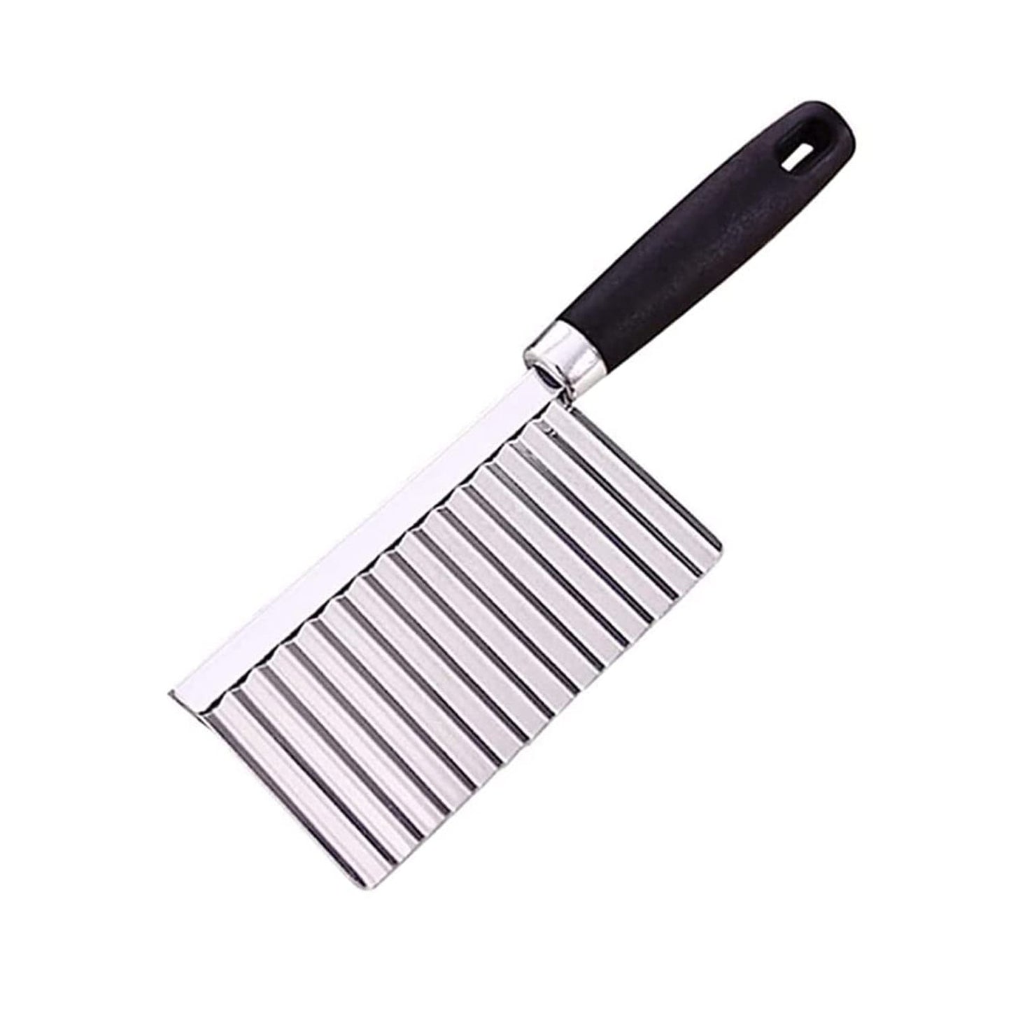 Stainless Steel Crinkle Cutter Knife – Wavy Blade for Veggies & Salad