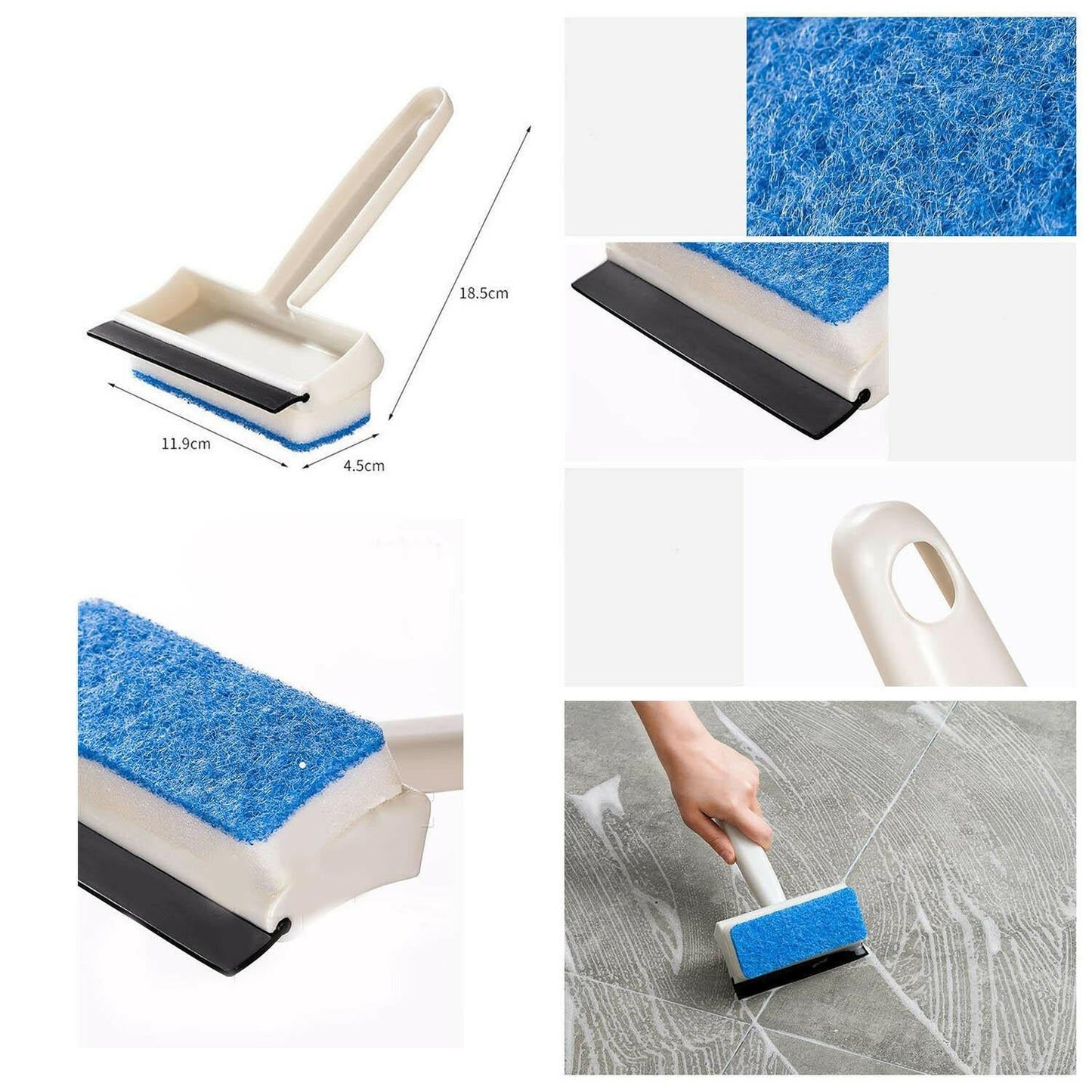 2-in-1 Glass Wiper & Scrub Brush – Double-Sided Mirror & Tile Cleaner