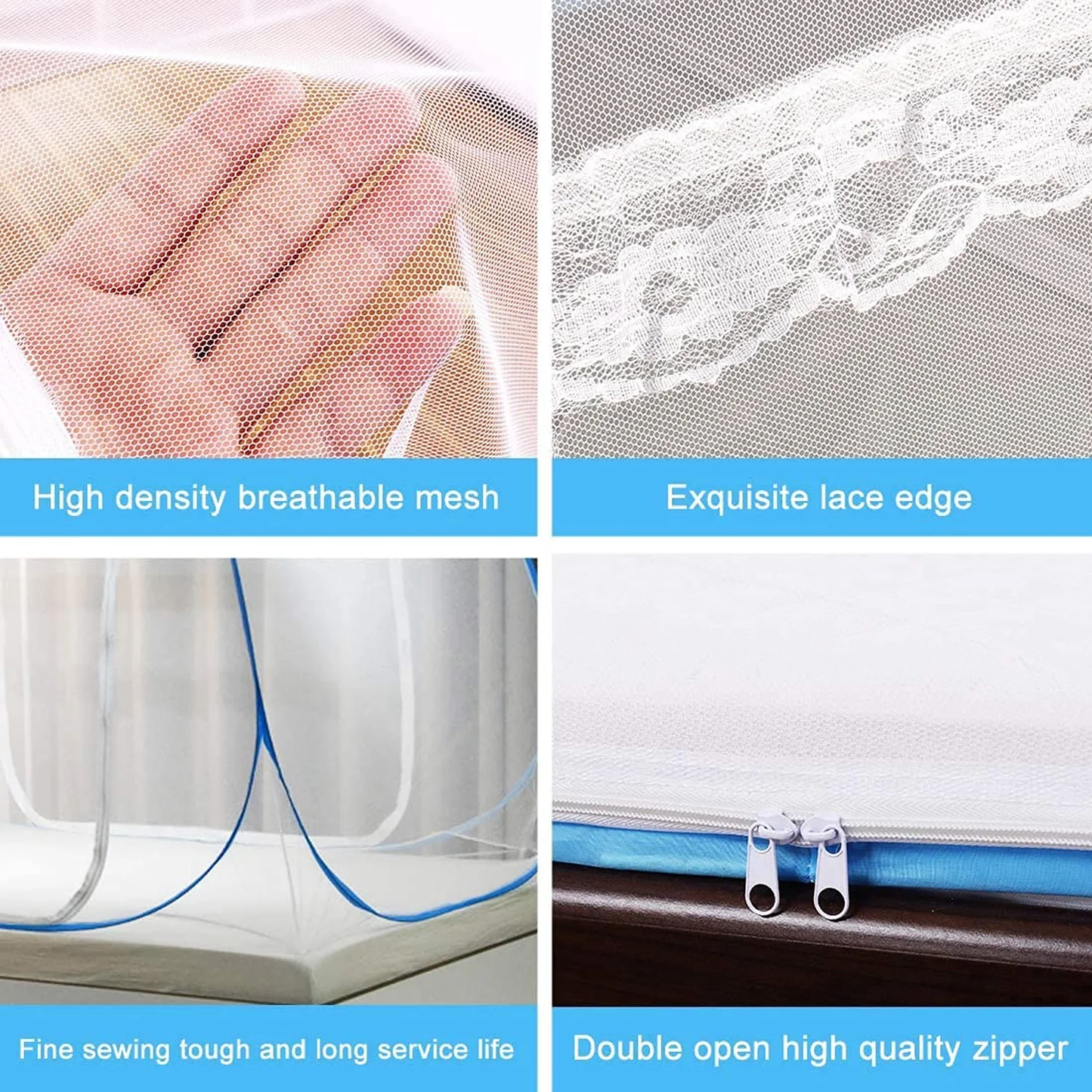 Premium Polyester Foldable Mosquito Net Tent – Self-Supporting & Portable (100 cm Long)