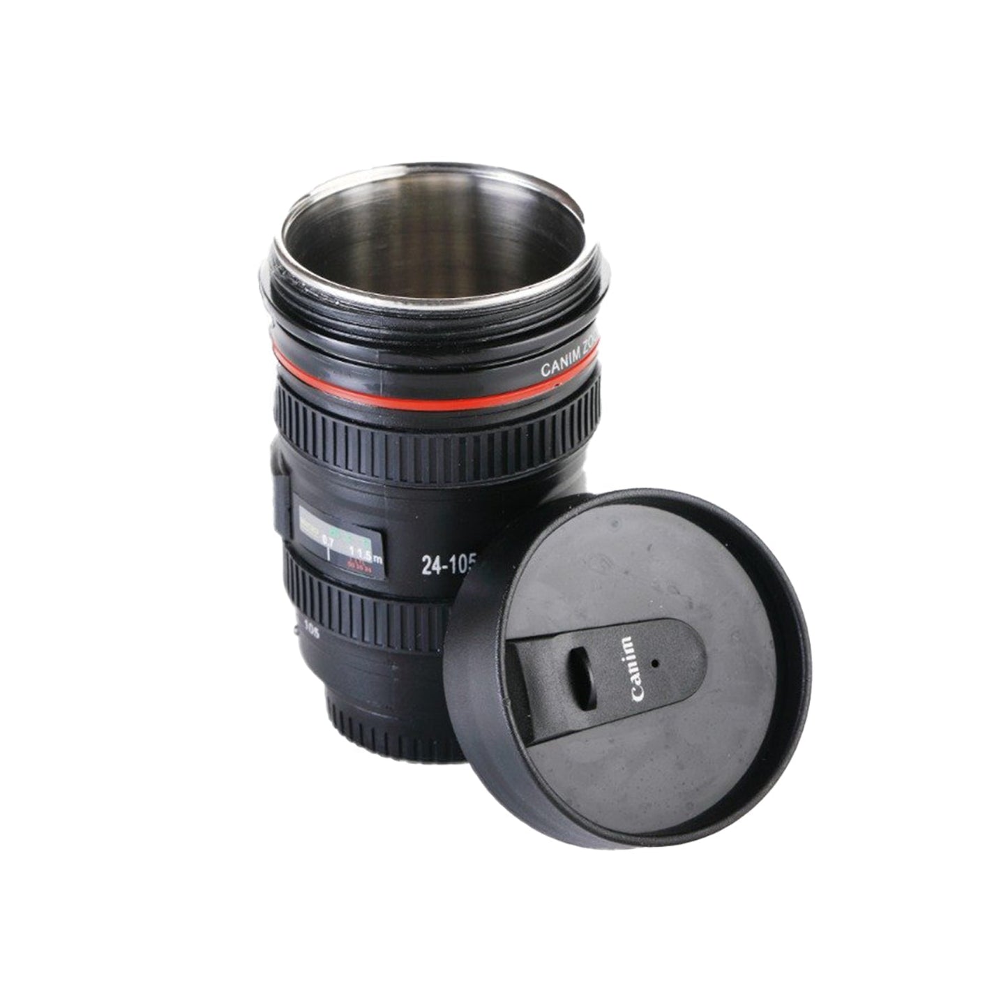 Camera Lens Coffee Mug Flask with Lid – Realistic & Insulated
