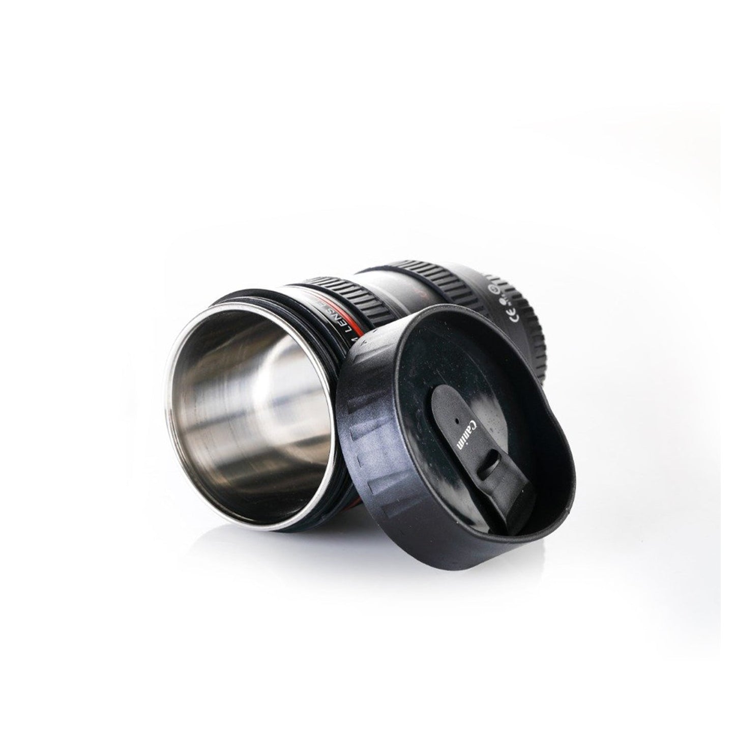 Camera Lens Coffee Mug Flask with Lid – Realistic & Insulated