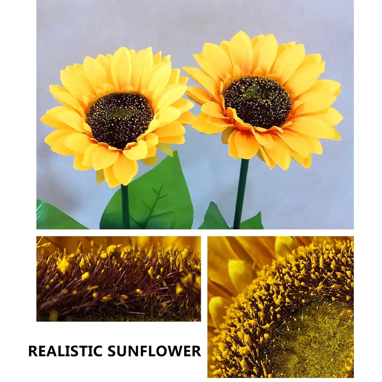 Solar Sunflower Garden Lights with Flash Mode & Waterproof Design - Set of 2