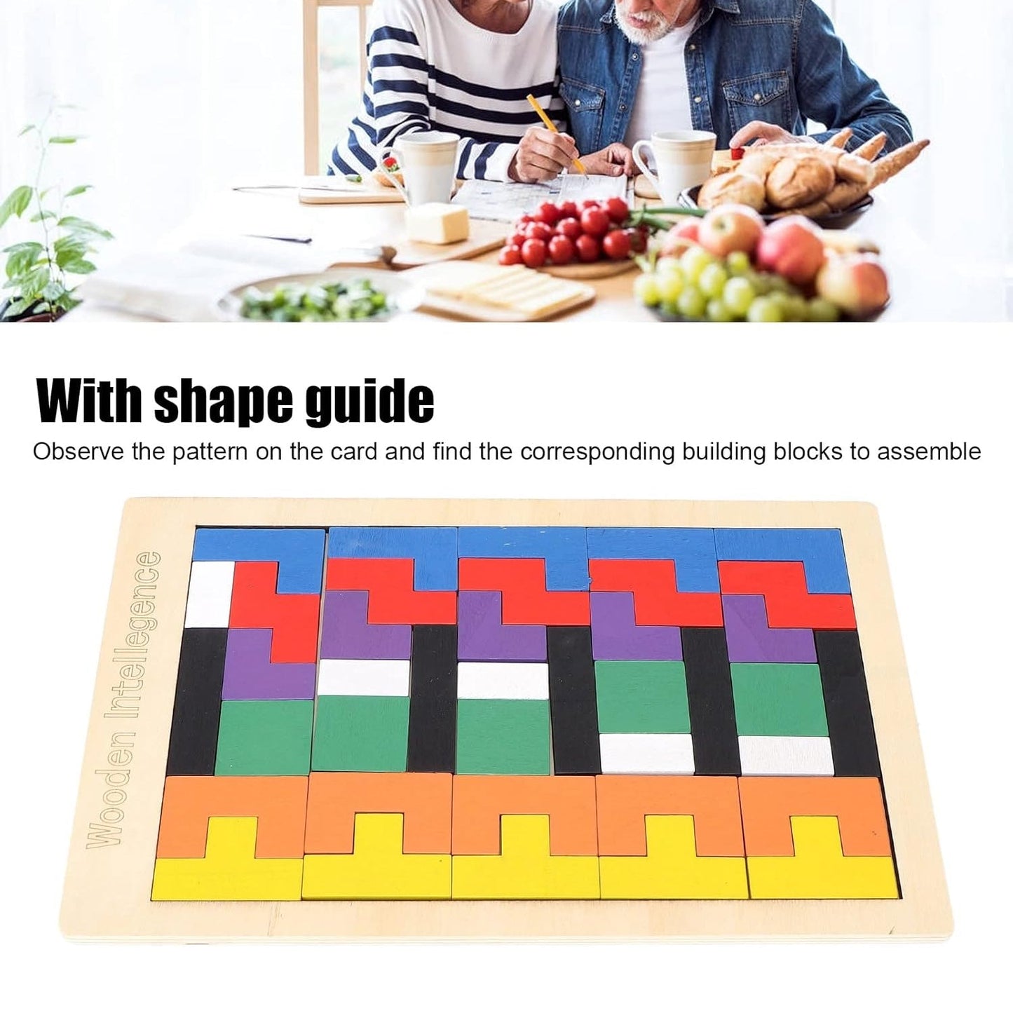 Wooden Blocks Puzzle – Educational Toy for Kids & Brain Training for Adults
