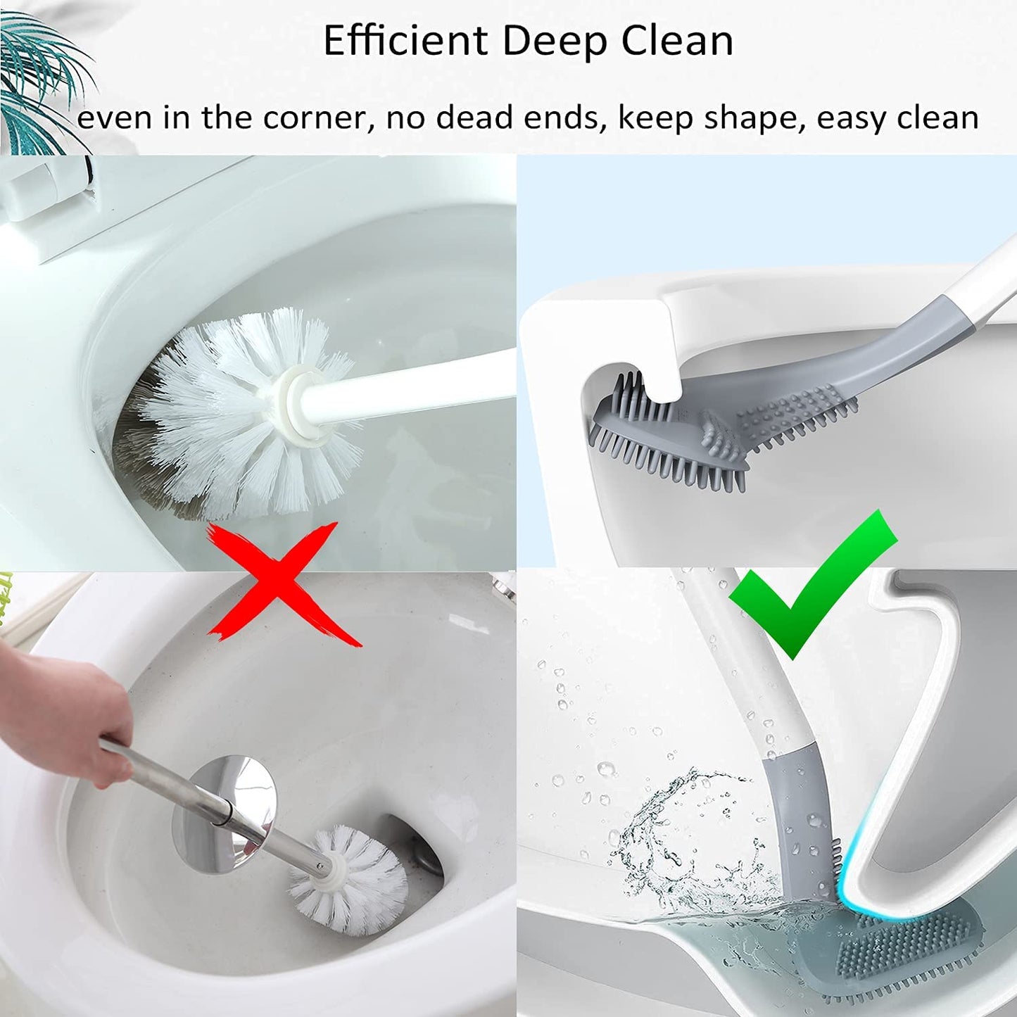 Golf Toilet Cleaner Brush with Magic Sticker Holder – Long Handle