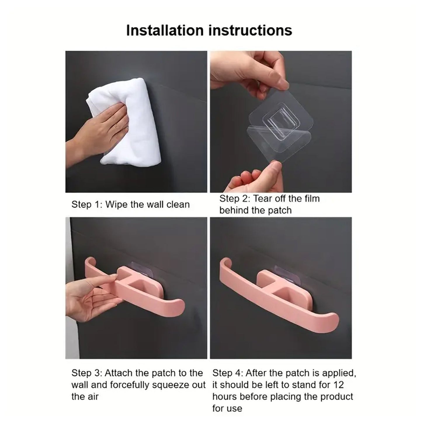 Self-Adhesive Bathroom Towel & Slipper Rack – Wall Mounted | No Drill | Multi-Purpose Holder