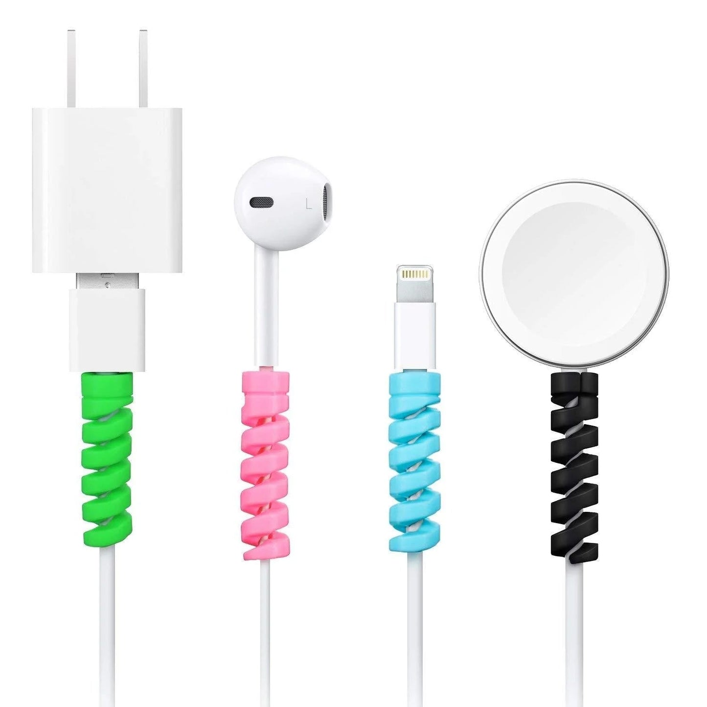 Spiral Cable Protectors for Charger & Data Cords – Universal Fit (Pack of 10)