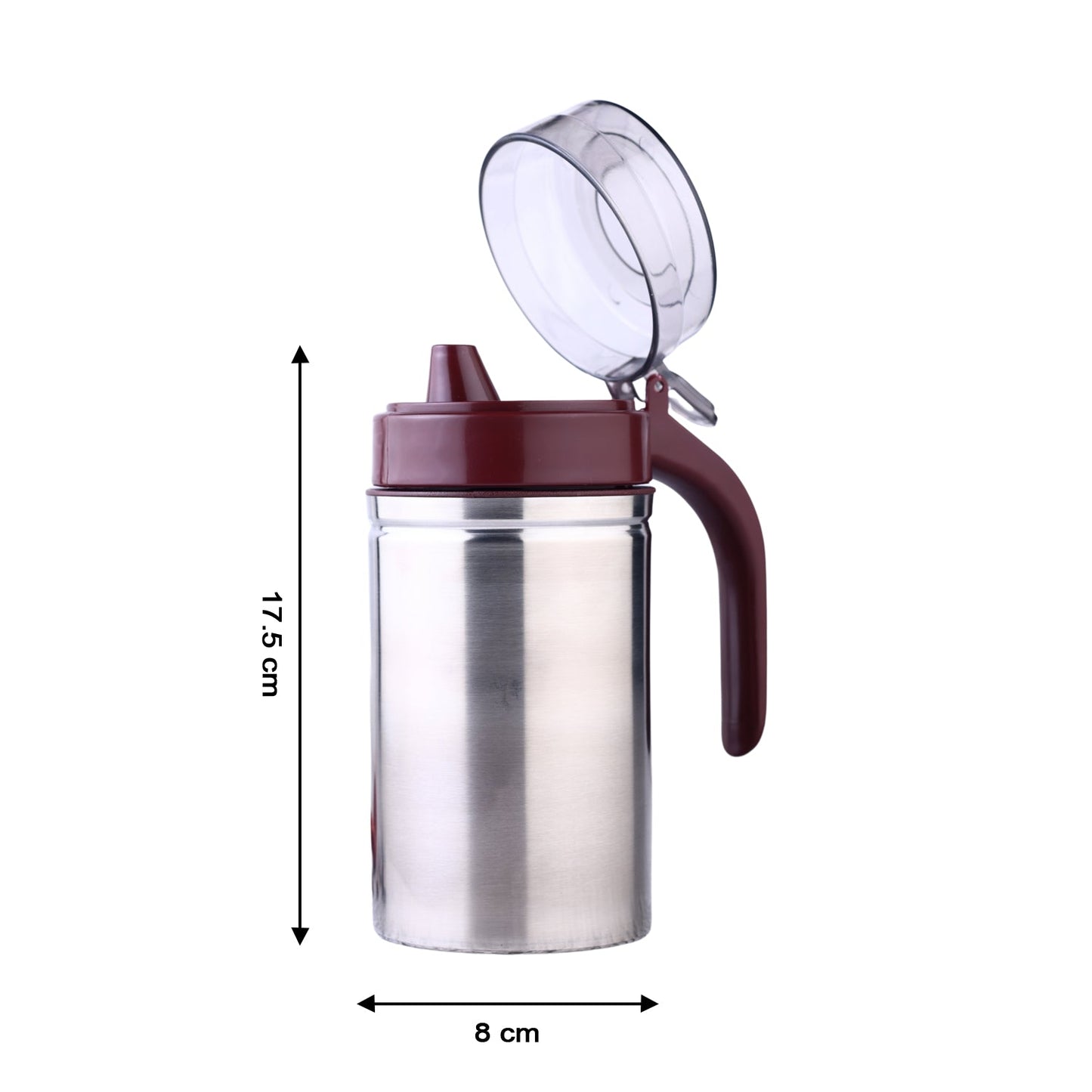Stainless Steel Oil Dispenser with Small Nozzle – 500ml Leak-Proof Jar