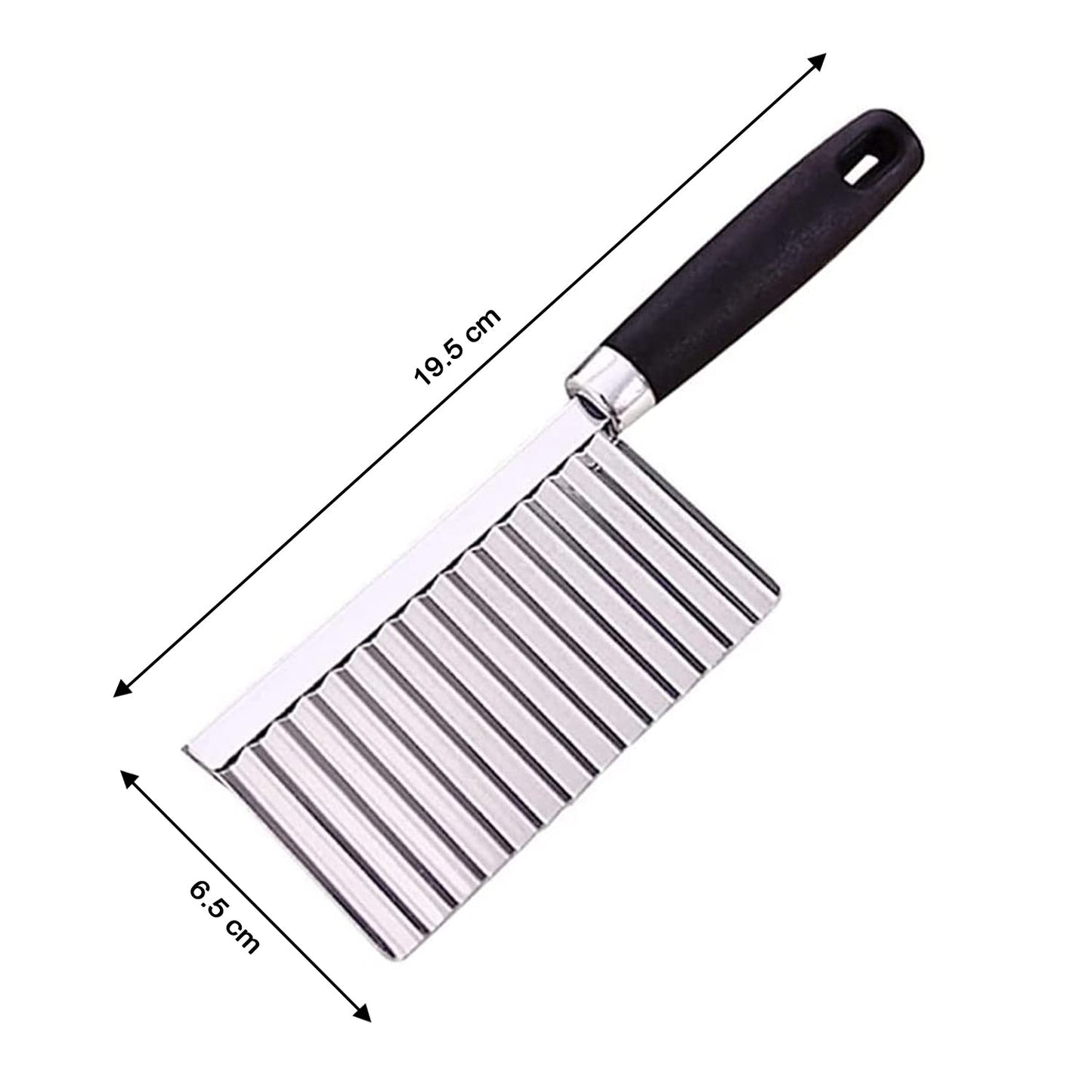 Stainless Steel Crinkle Cutter Knife – Wavy Blade for Veggies & Salad