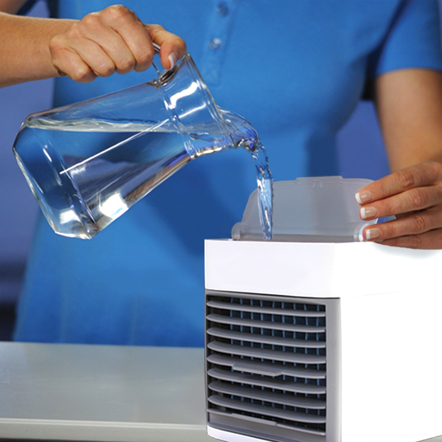 Mini Portable Air Cooler with LED Light & Water Tank Fill