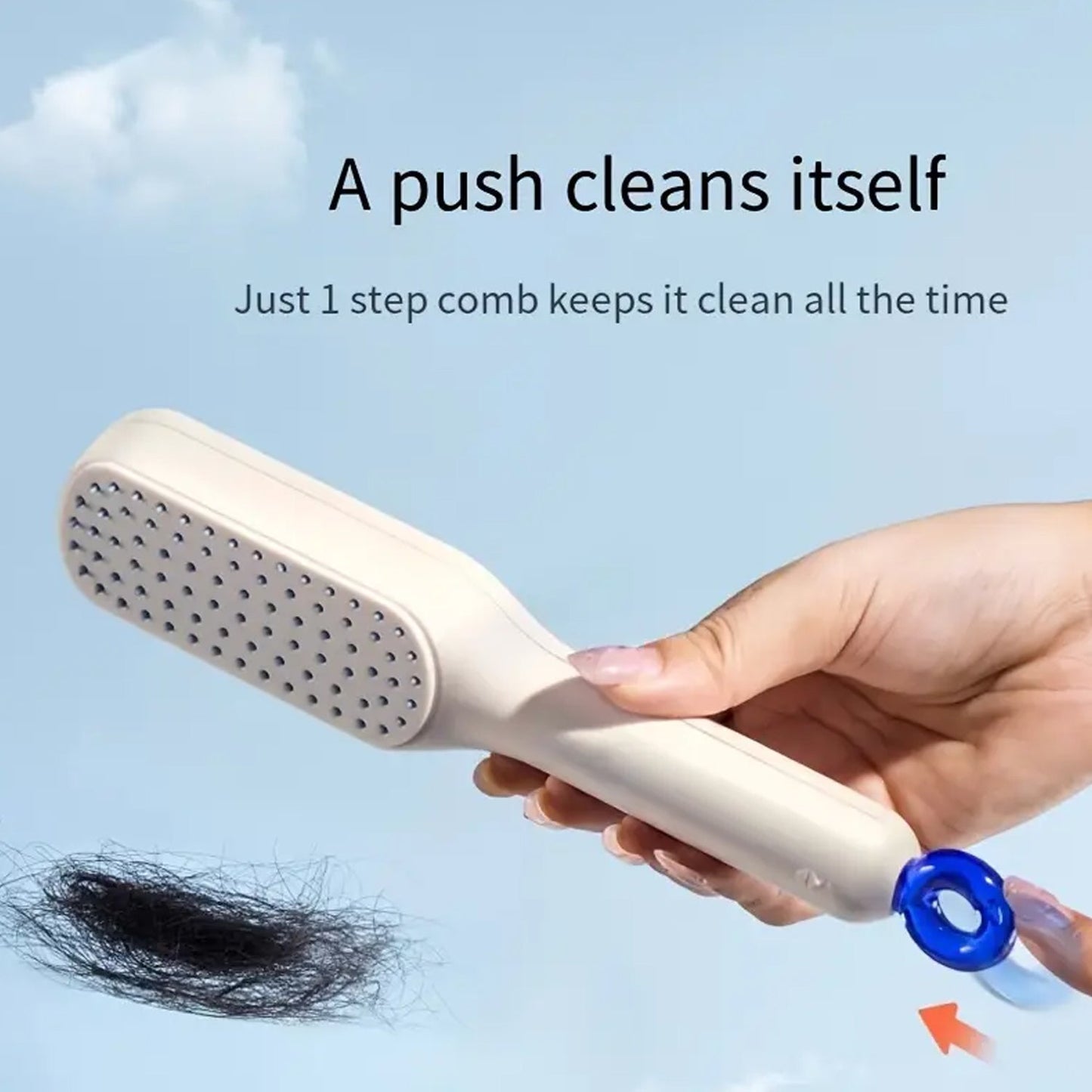 Self-Cleaning Hairbrush – Anti-Static Detangling & Massage Comb