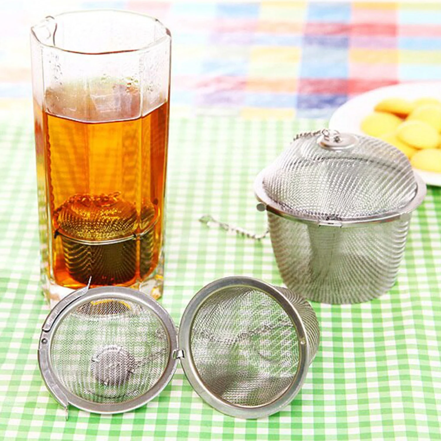 Stainless Steel Mesh Ball Tea Infuser with Chain for Spices & Loose Leaf
