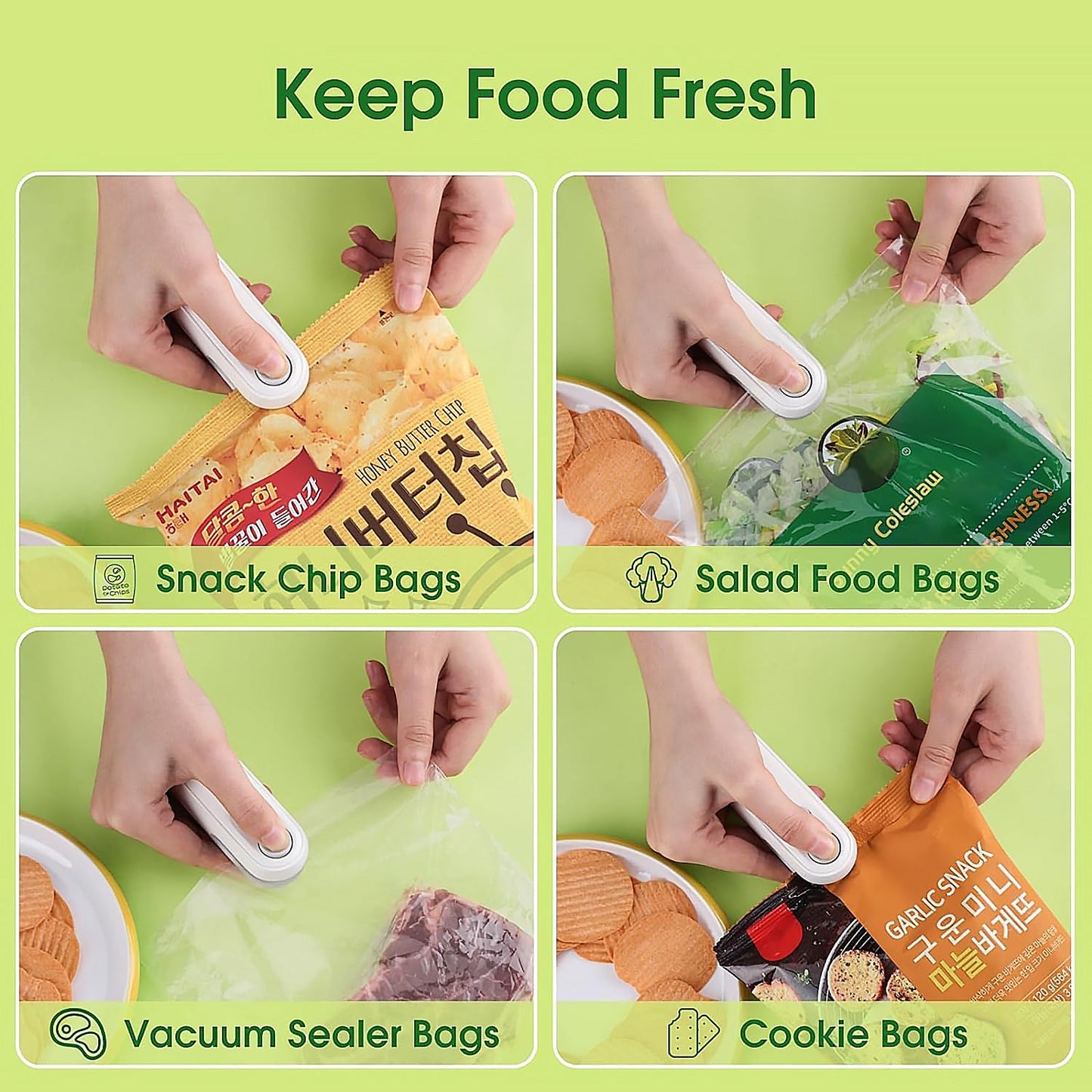 Mini Bag Sealer – 2-in-1 Heat Sealer & Cutter, USB Rechargeable