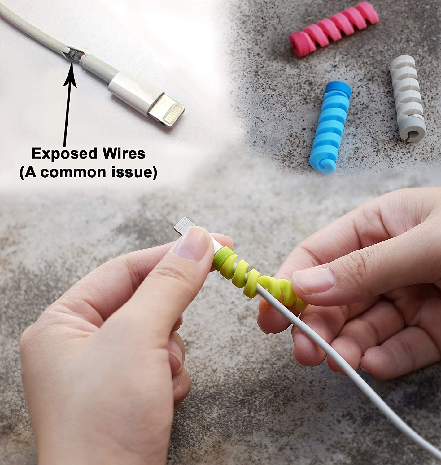 Spiral Charger Cable Protector – Data Cable Saver (Pack of 4)