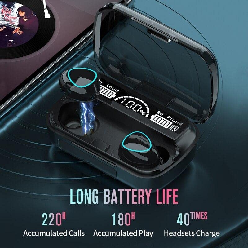 Wireless Bluetooth 5.1 Mini Earbuds with LED Display & Mic