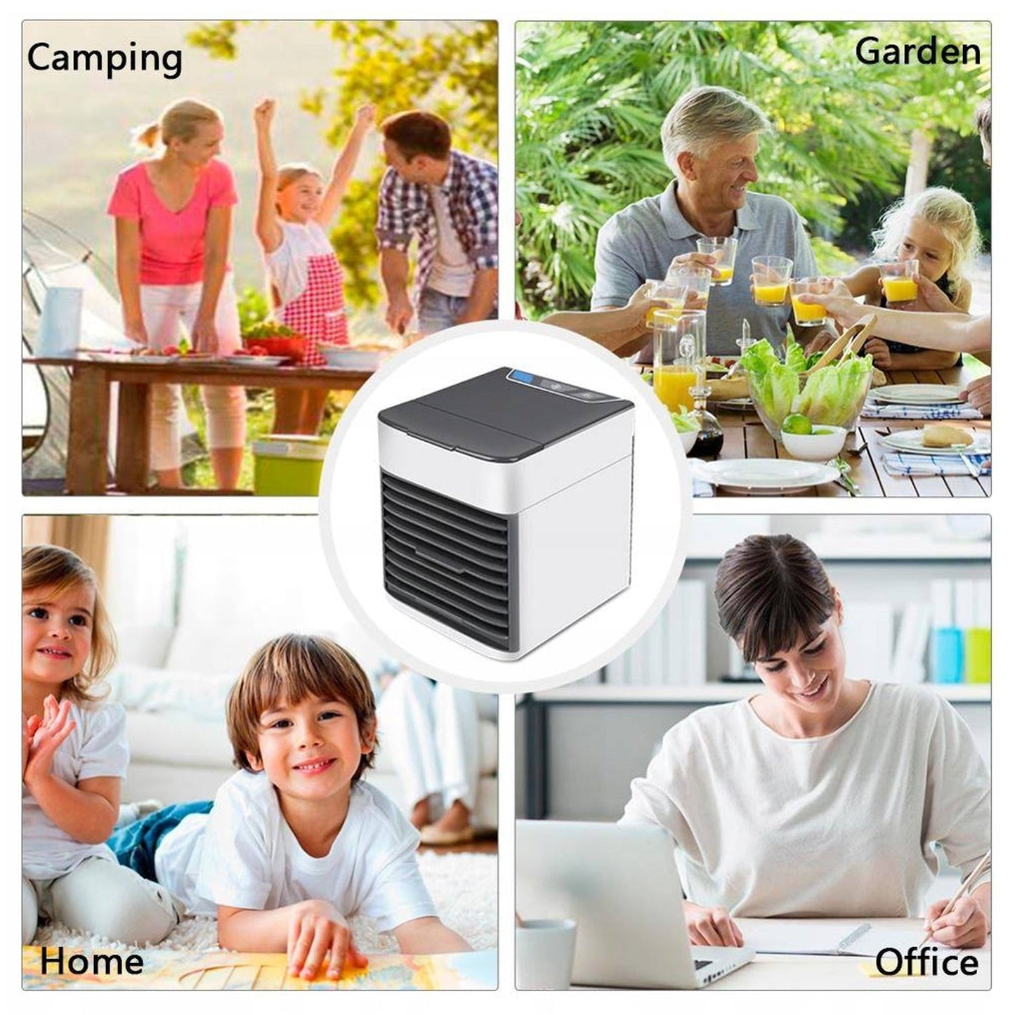 Mini Portable Air Cooler with LED Light & Water Tank Fill